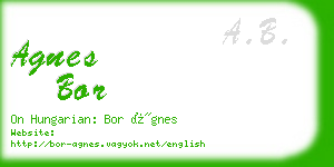 agnes bor business card